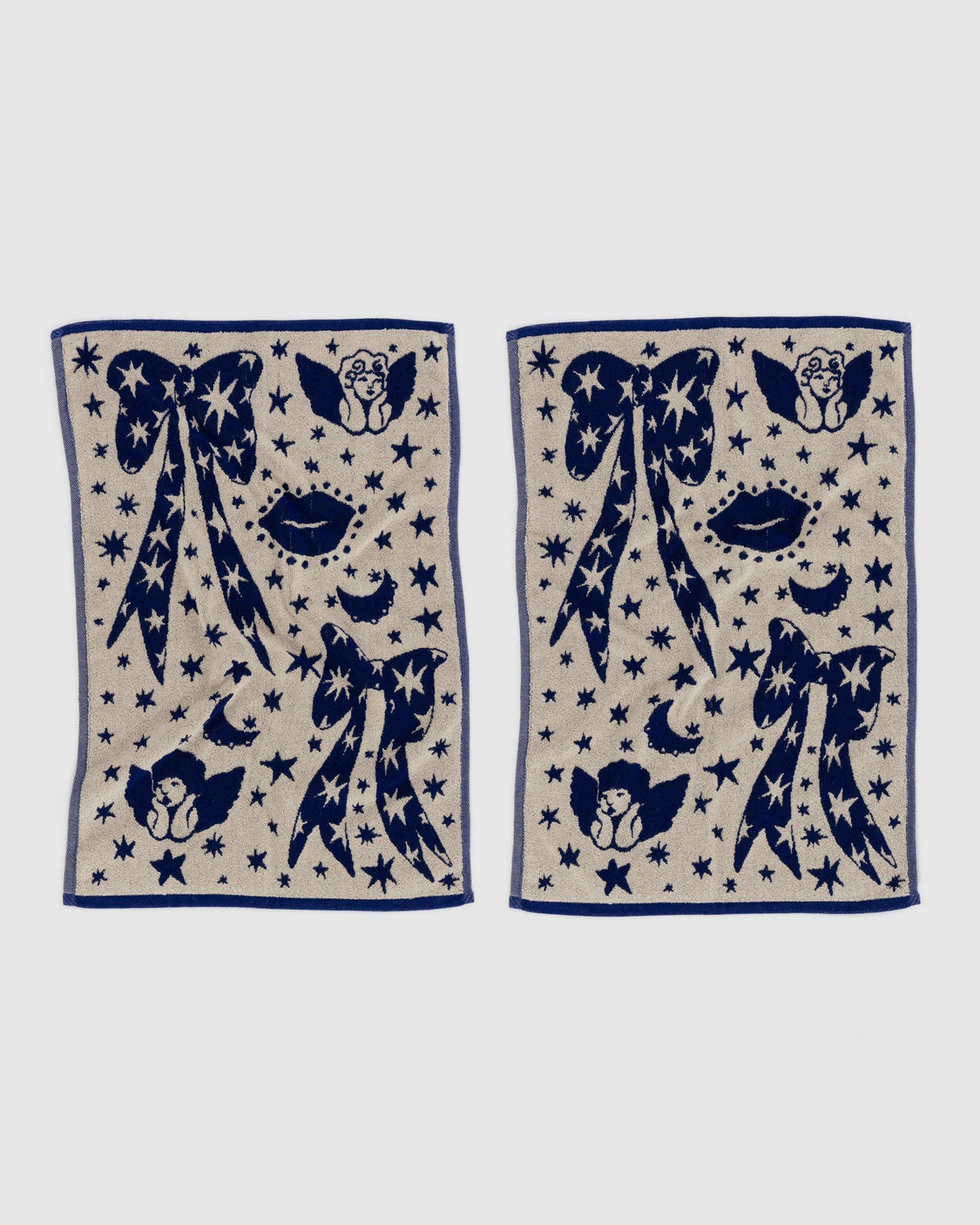 Hand Towel Set of 2 - Cherub Bows - Classic Charm Hook