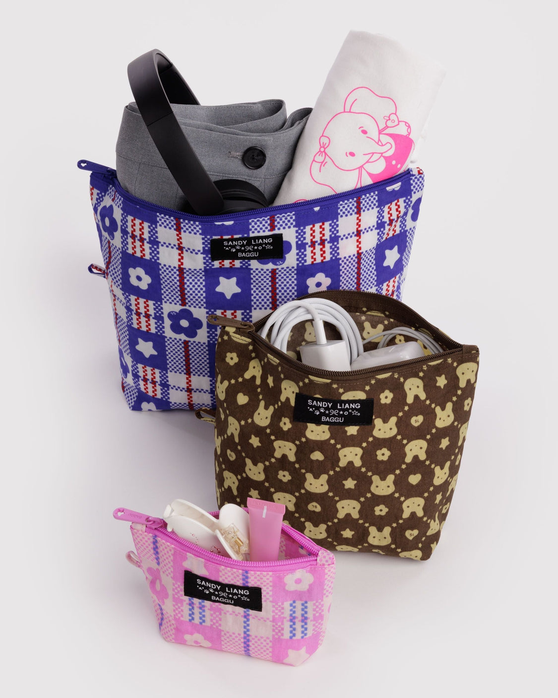Go Pouch Set - Sandy Liang - Travel Zip Trio