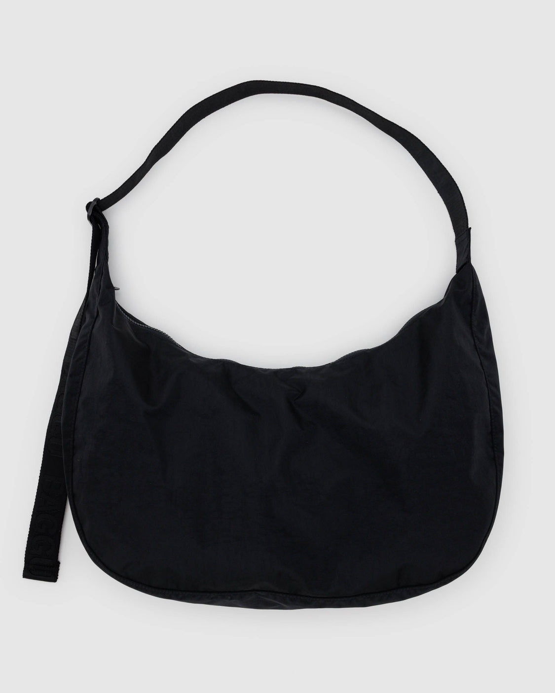 Large Nylon Crescent Bag - Black - Simple Everyday Tote