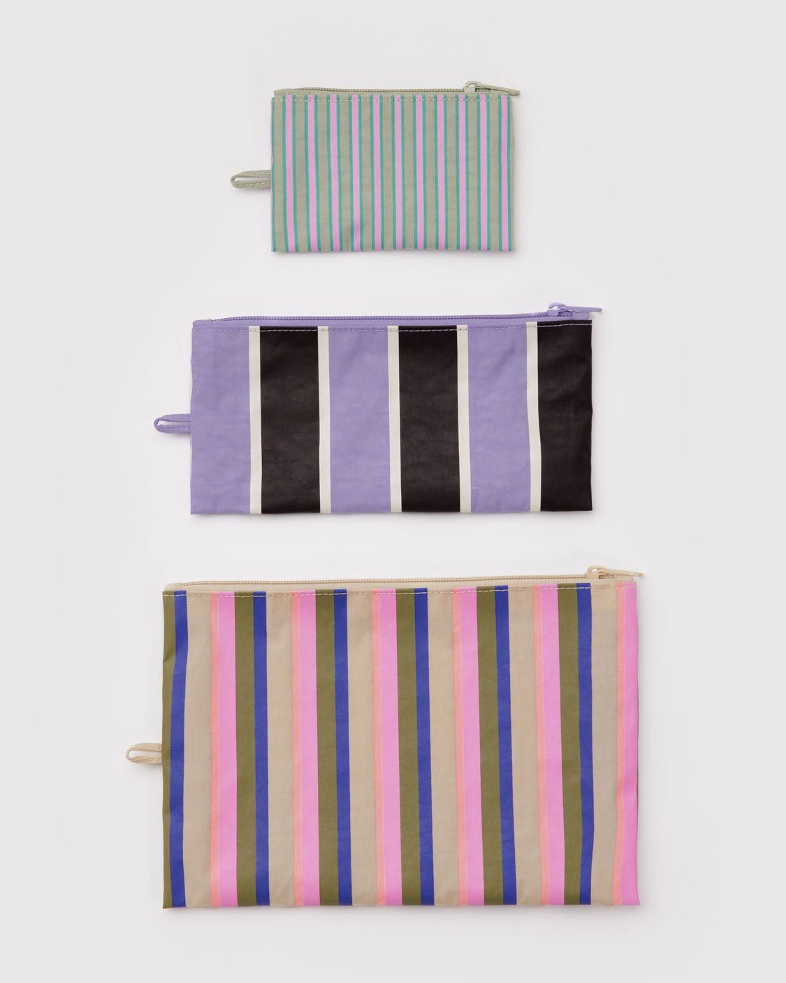 Flat Pouch Set - Candy Shop Stripes - Essential Pocket Storage