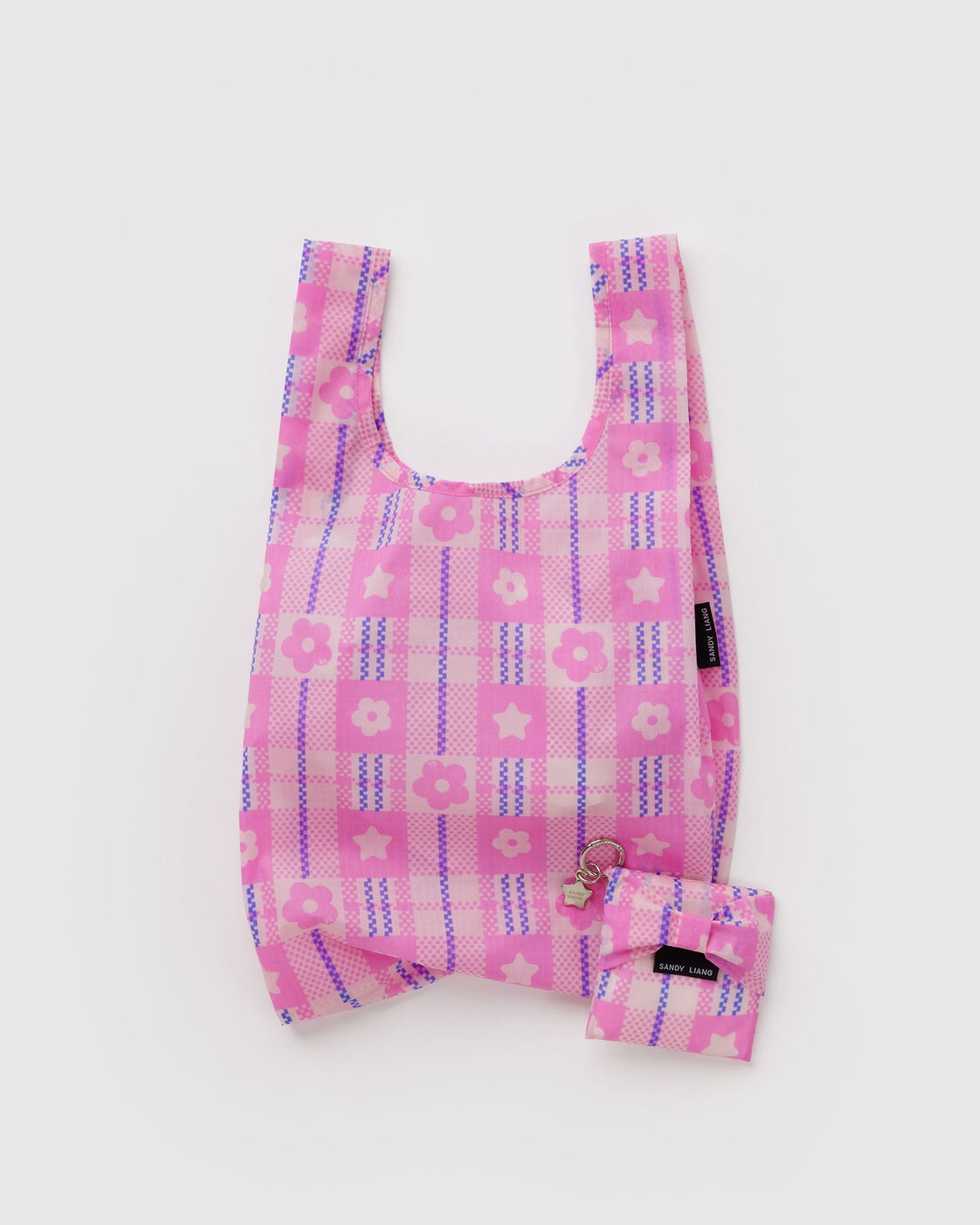 Baby Bow Baggu - Market Plaid Pink - Bright Bag