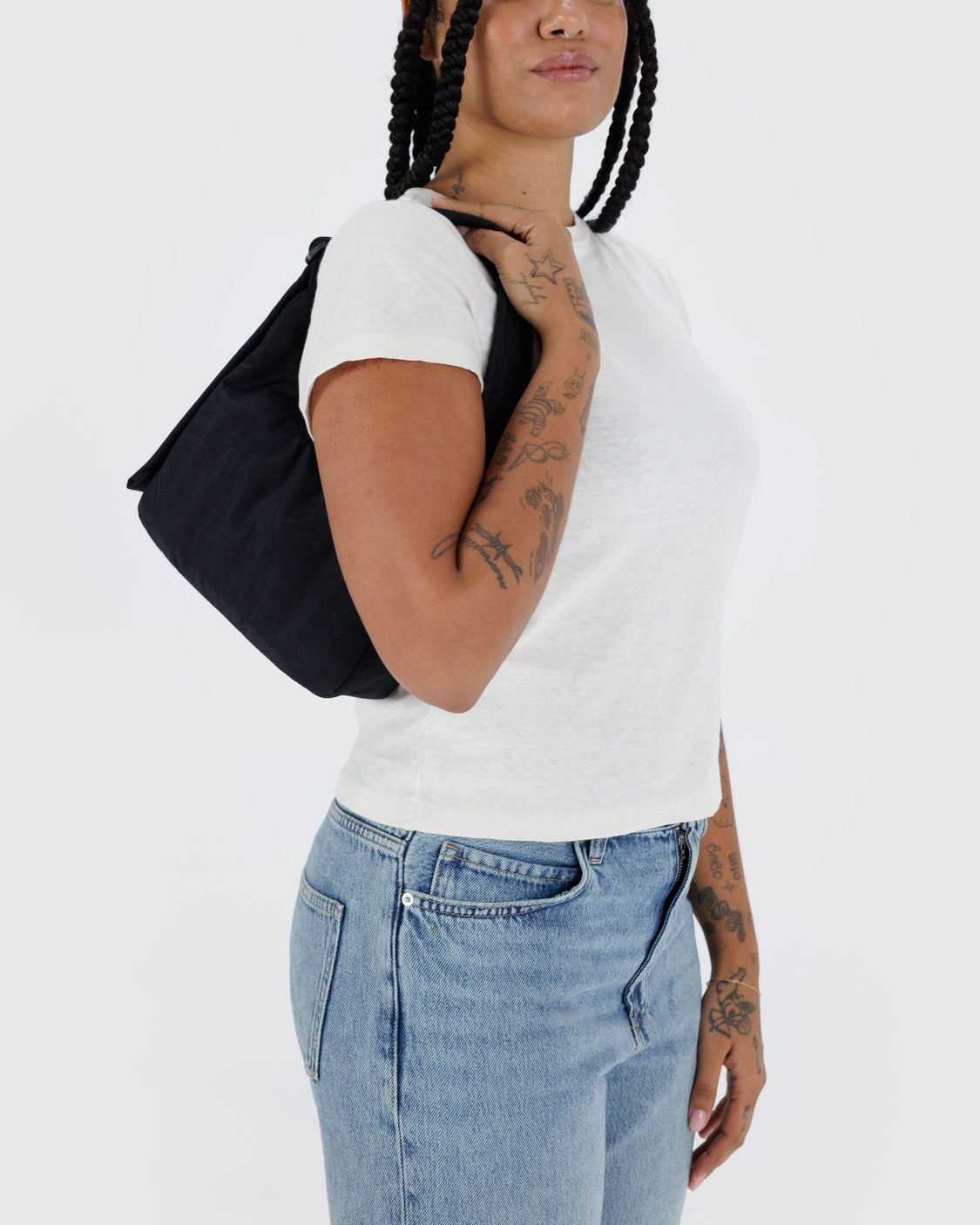 Mini Nylon Shoulder Bag - Black Key Leash - Easy City Carry